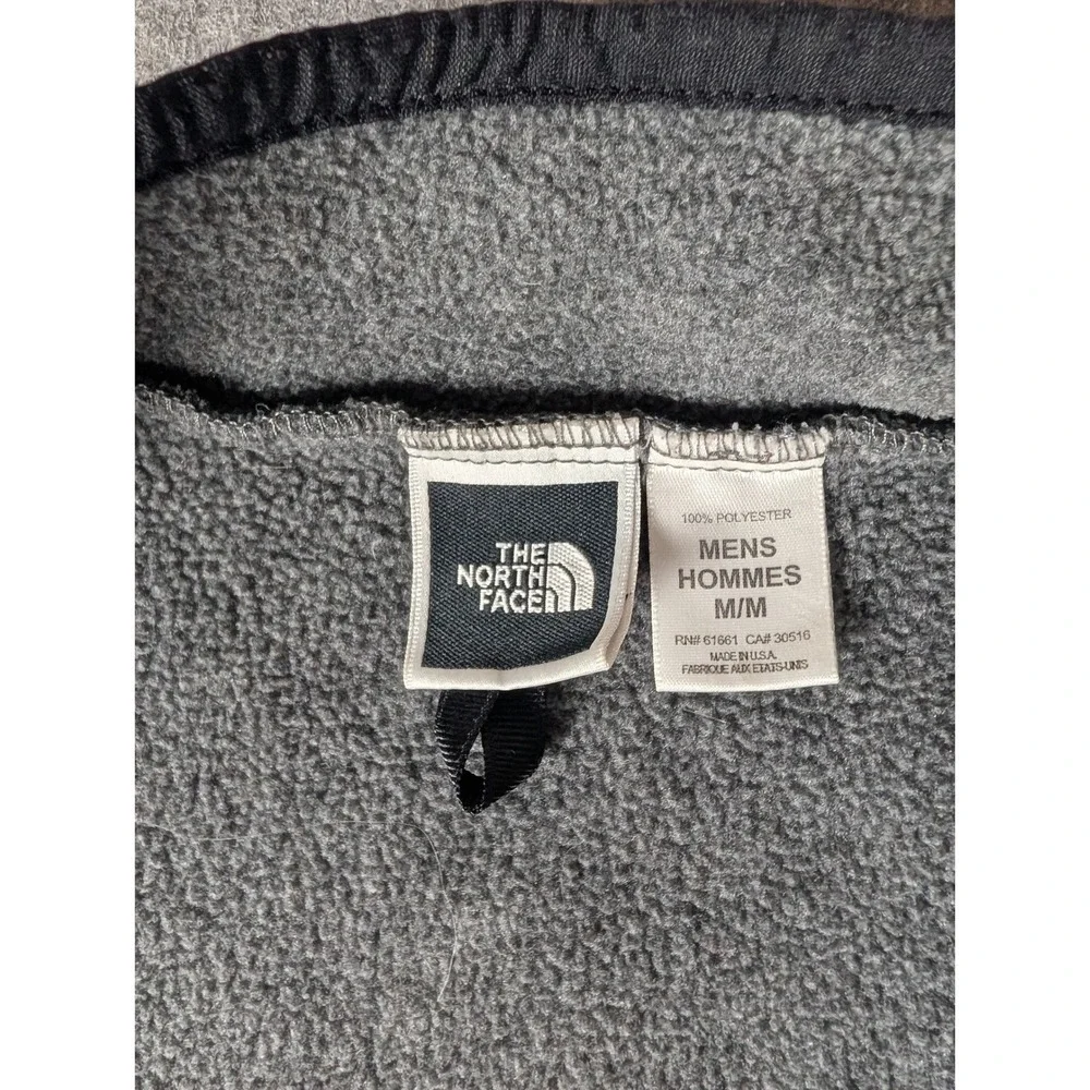 The North Face Mens Gray Full Zip Fleece Vest Mock Neck Made in USA RN 61661